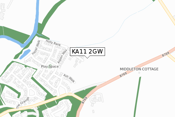KA11 2GW map - large scale - OS Open Zoomstack (Ordnance Survey) KA11 2GW map - large scale - OS Open Zoomstack (Ordnance Survey)