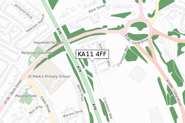 KA11 4FF map - large scale - OS Open Zoomstack (Ordnance Survey) KA11 4FF map - large scale - OS Open Zoomstack (Ordnance Survey)