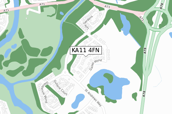 KA11 4FN map - large scale - OS Open Zoomstack (Ordnance Survey) KA11 4FN map - large scale - OS Open Zoomstack (Ordnance Survey)