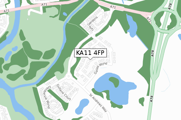 KA11 4FP map - large scale - OS Open Zoomstack (Ordnance Survey)