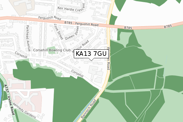 KA13 7GU map - large scale - OS Open Zoomstack (Ordnance Survey) KA13 7GU map - large scale - OS Open Zoomstack (Ordnance Survey)