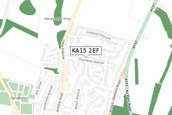 KA15 2EF map - large scale - OS Open Zoomstack (Ordnance Survey) KA15 2EF map - large scale - OS Open Zoomstack (Ordnance Survey)