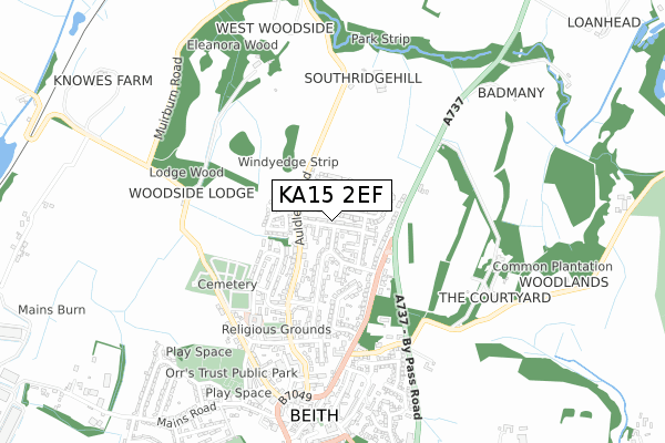 KA15 2EF map - small scale - OS Open Zoomstack (Ordnance Survey) KA15 2EF map - small scale - OS Open Zoomstack (Ordnance Survey)
