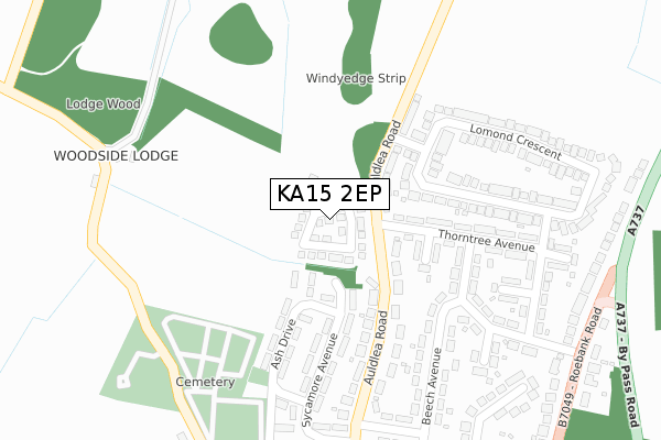 KA15 2EP map - large scale - OS Open Zoomstack (Ordnance Survey)