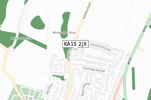 KA15 2JX map - large scale - OS Open Zoomstack (Ordnance Survey) KA15 2JX map - large scale - OS Open Zoomstack (Ordnance Survey)
