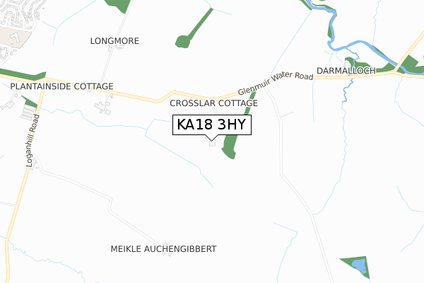 KA18 3HY map - small scale - OS Open Zoomstack (Ordnance Survey)