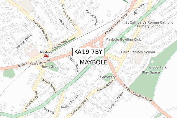 KA19 7BY map - large scale - OS Open Zoomstack (Ordnance Survey)