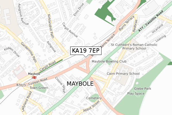 KA19 7EP map - large scale - OS Open Zoomstack (Ordnance Survey)
