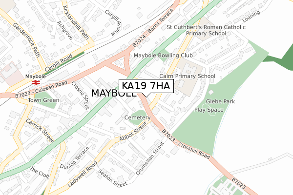 KA19 7HA map - large scale - OS Open Zoomstack (Ordnance Survey)