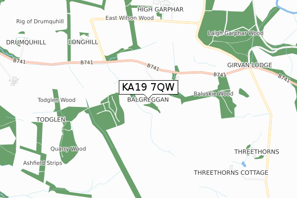 KA19 7QW map - small scale - OS Open Zoomstack (Ordnance Survey)