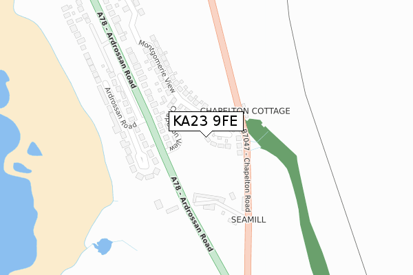 KA23 9FE map - large scale - OS Open Zoomstack (Ordnance Survey)