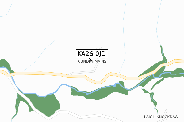 KA26 0JD map - large scale - OS Open Zoomstack (Ordnance Survey)
