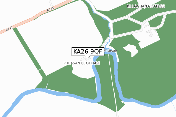 KA26 9QF map - large scale - OS Open Zoomstack (Ordnance Survey)