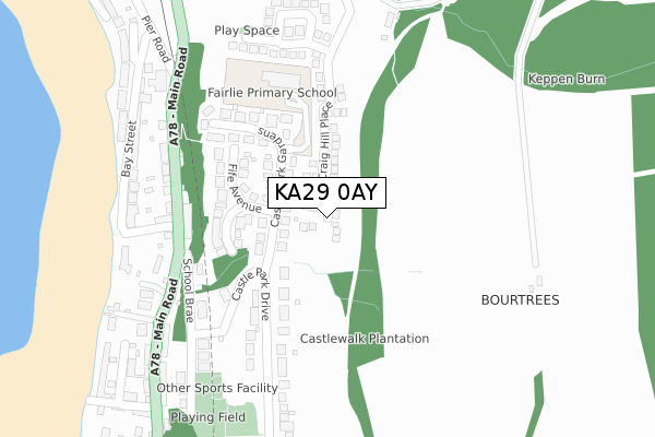KA29 0AY map - large scale - OS Open Zoomstack (Ordnance Survey) KA29 0AY map - large scale - OS Open Zoomstack (Ordnance Survey)