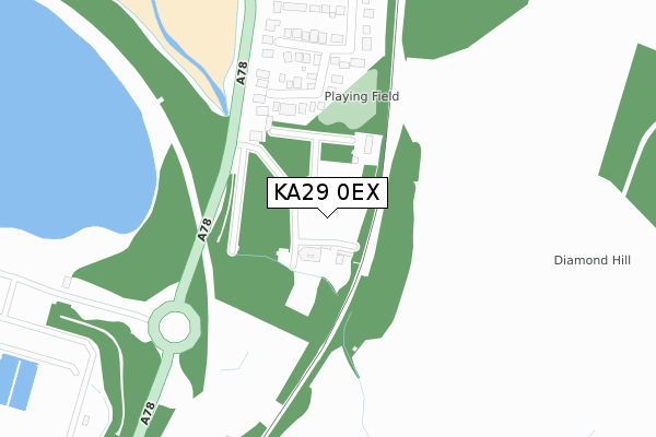 KA29 0EX map - large scale - OS Open Zoomstack (Ordnance Survey)