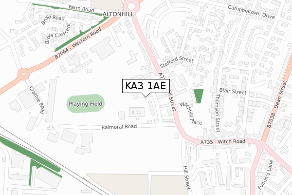 KA3 1AE map - large scale - OS Open Zoomstack (Ordnance Survey)