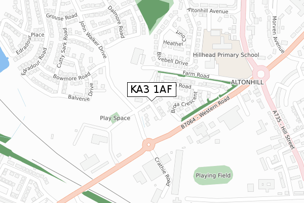 KA3 1AF map - large scale - OS Open Zoomstack (Ordnance Survey)