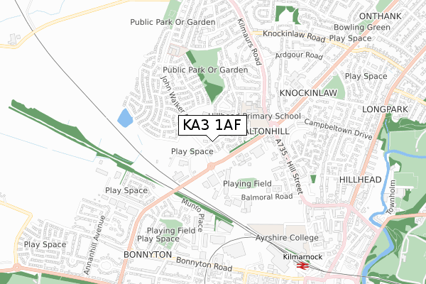 KA3 1AF map - small scale - OS Open Zoomstack (Ordnance Survey)