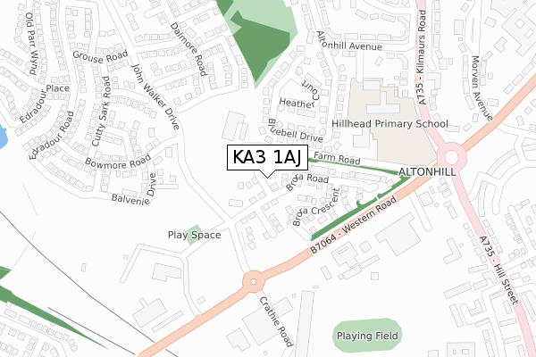 KA3 1AJ map - large scale - OS Open Zoomstack (Ordnance Survey) KA3 1AJ map - large scale - OS Open Zoomstack (Ordnance Survey)
