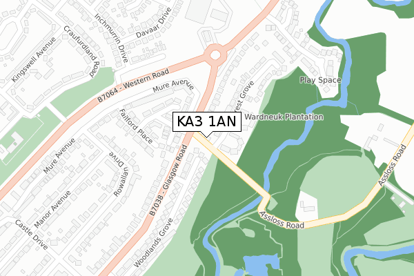 KA3 1AN map - large scale - OS Open Zoomstack (Ordnance Survey)