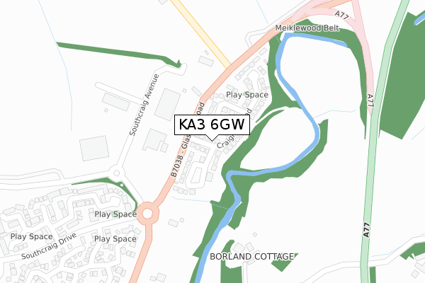 KA3 6GW map - large scale - OS Open Zoomstack (Ordnance Survey) KA3 6GW map - large scale - OS Open Zoomstack (Ordnance Survey)