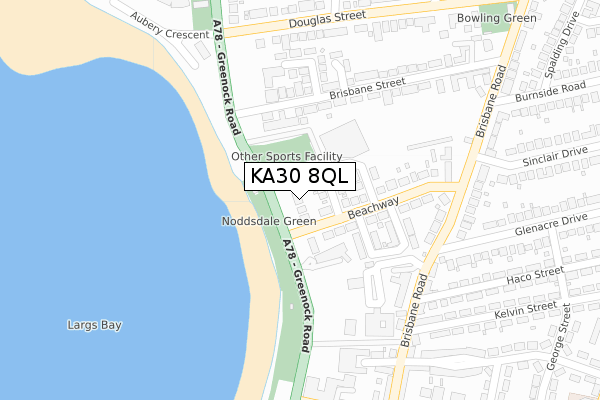 KA30 8QL map - large scale - OS Open Zoomstack (Ordnance Survey)