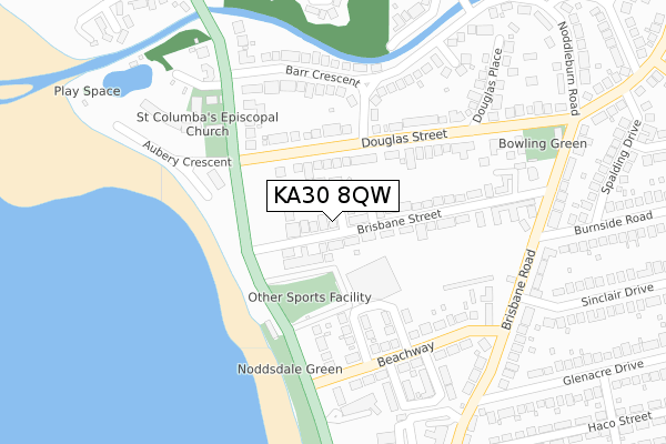 KA30 8QW map - large scale - OS Open Zoomstack (Ordnance Survey) KA30 8QW map - large scale - OS Open Zoomstack (Ordnance Survey)
