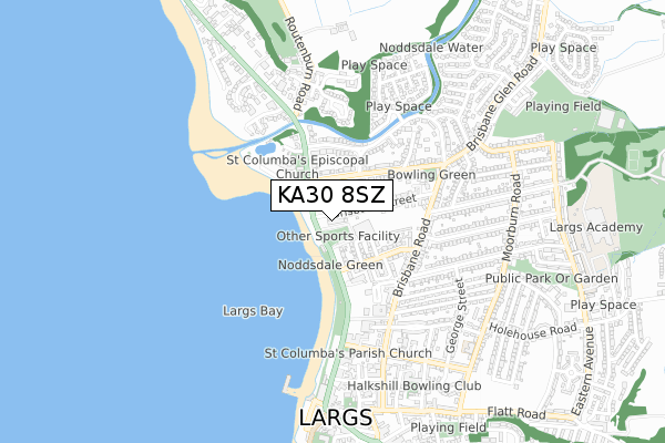 KA30 8SZ map - small scale - OS Open Zoomstack (Ordnance Survey) KA30 8SZ map - small scale - OS Open Zoomstack (Ordnance Survey)