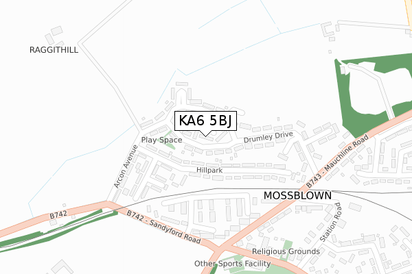 KA6 5BJ map - large scale - OS Open Zoomstack (Ordnance Survey)
