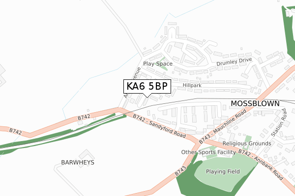 KA6 5BP map - large scale - OS Open Zoomstack (Ordnance Survey)