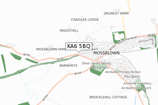 KA6 5BQ map - small scale - OS Open Zoomstack (Ordnance Survey)