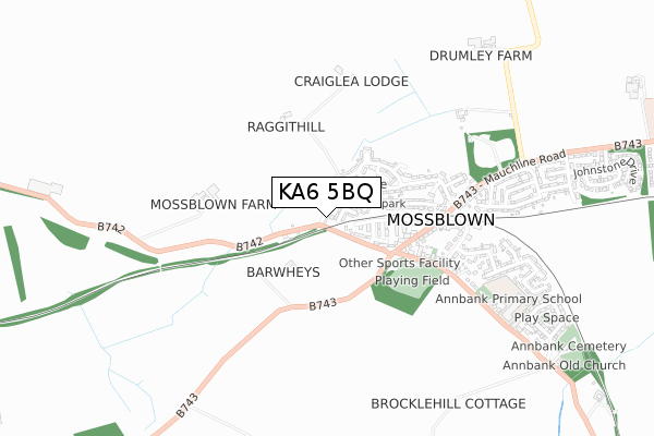 KA6 5BQ map - small scale - OS Open Zoomstack (Ordnance Survey) KA6 5BQ map - small scale - OS Open Zoomstack (Ordnance Survey)