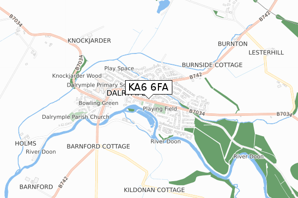 KA6 6FA map - small scale - OS Open Zoomstack (Ordnance Survey)