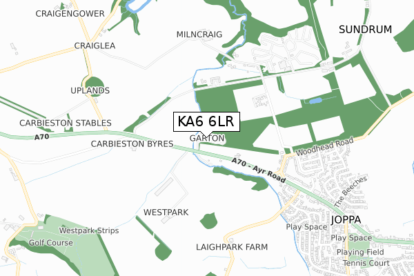 KA6 6LR map - small scale - OS Open Zoomstack (Ordnance Survey)
