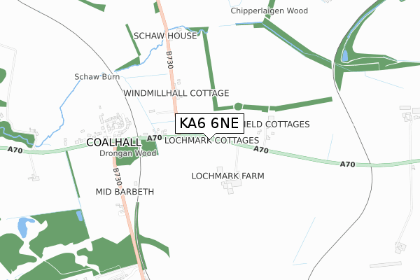 KA6 6NE map - small scale - OS Open Zoomstack (Ordnance Survey)