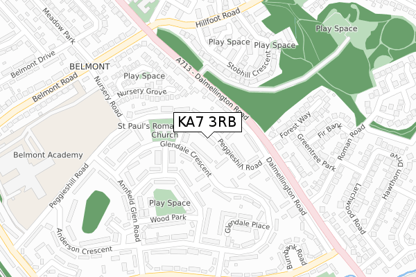 KA7 3RB map - large scale - OS Open Zoomstack (Ordnance Survey) KA7 3RB map - large scale - OS Open Zoomstack (Ordnance Survey)