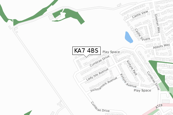 KA7 4BS map - large scale - OS Open Zoomstack (Ordnance Survey) KA7 4BS map - large scale - OS Open Zoomstack (Ordnance Survey)