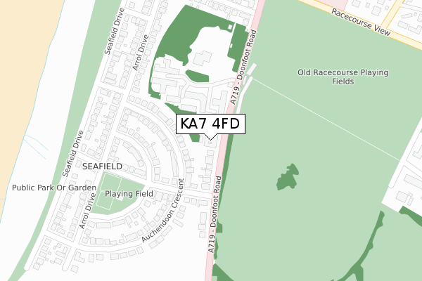 KA7 4FD map - large scale - OS Open Zoomstack (Ordnance Survey)