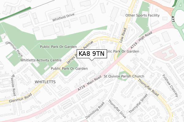 KA8 9TN map - large scale - OS Open Zoomstack (Ordnance Survey) KA8 9TN map - large scale - OS Open Zoomstack (Ordnance Survey)