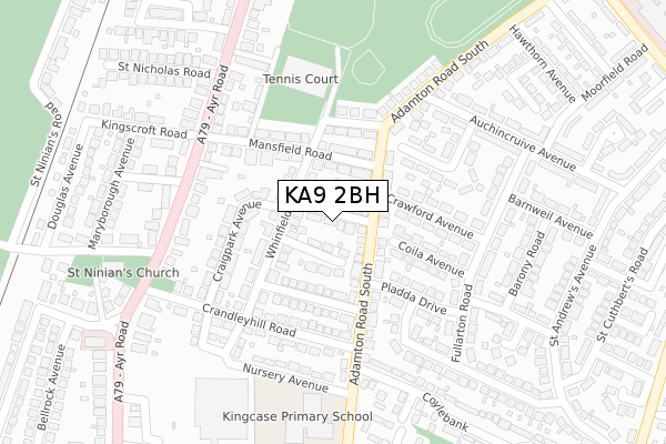 KA9 2BH map - large scale - OS Open Zoomstack (Ordnance Survey)