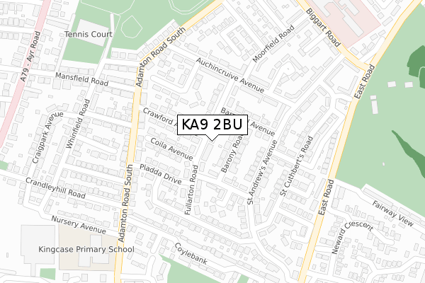 KA9 2BU map - large scale - OS Open Zoomstack (Ordnance Survey)