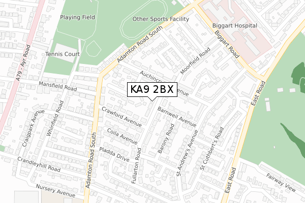 KA9 2BX map - large scale - OS Open Zoomstack (Ordnance Survey) KA9 2BX map - large scale - OS Open Zoomstack (Ordnance Survey)