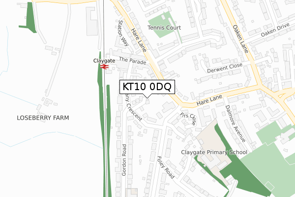 KT10 0DQ map - large scale - OS Open Zoomstack (Ordnance Survey) KT10 0DQ map - large scale - OS Open Zoomstack (Ordnance Survey)