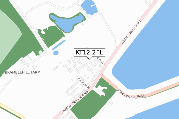 KT12 2FL map - large scale - OS Open Zoomstack (Ordnance Survey)