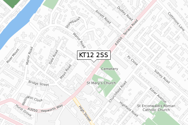 KT12 2SS map - large scale - OS Open Zoomstack (Ordnance Survey) KT12 2SS map - large scale - OS Open Zoomstack (Ordnance Survey)