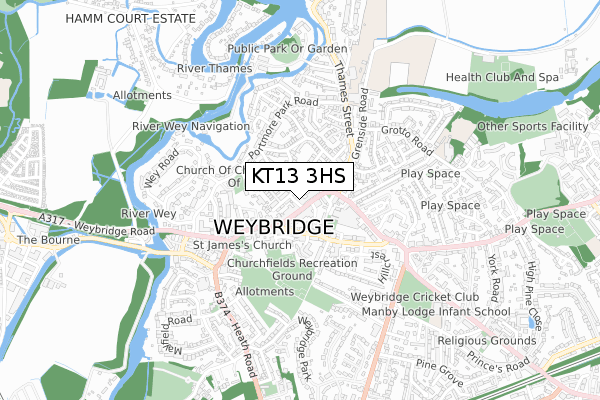 KT13 3HS map - small scale - OS Open Zoomstack (Ordnance Survey) KT13 3HS map - small scale - OS Open Zoomstack (Ordnance Survey)