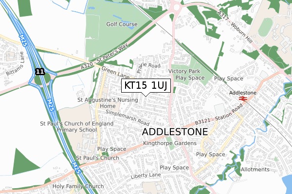 KT15 1UJ maps, stats, and open data