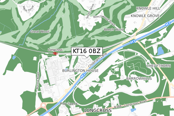 KT16 0BZ map - small scale - OS Open Zoomstack (Ordnance Survey) KT16 0BZ map - small scale - OS Open Zoomstack (Ordnance Survey)