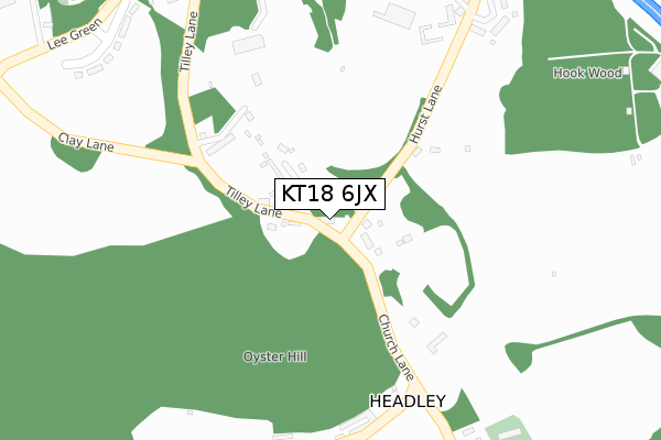 KT18 6JX map - large scale - OS Open Zoomstack (Ordnance Survey) KT18 6JX map - large scale - OS Open Zoomstack (Ordnance Survey)