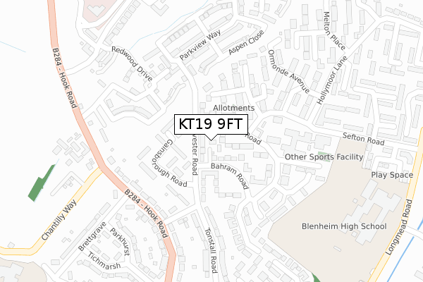 KT19 9FT map - large scale - OS Open Zoomstack (Ordnance Survey) KT19 9FT map - large scale - OS Open Zoomstack (Ordnance Survey)
